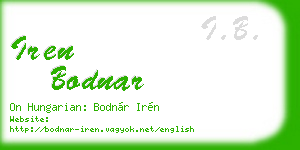 iren bodnar business card
