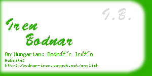 iren bodnar business card